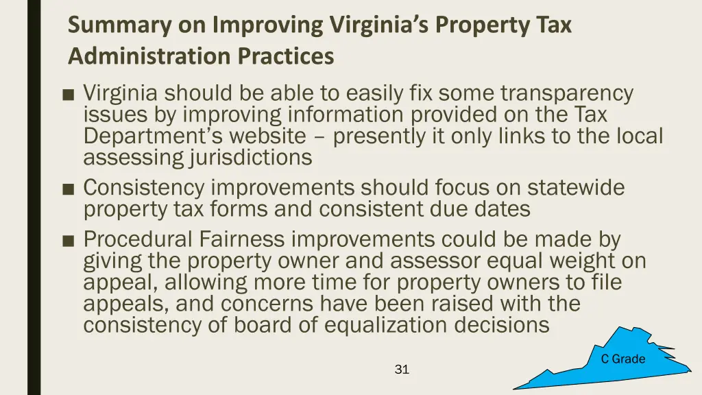 summary on improving virginia s property