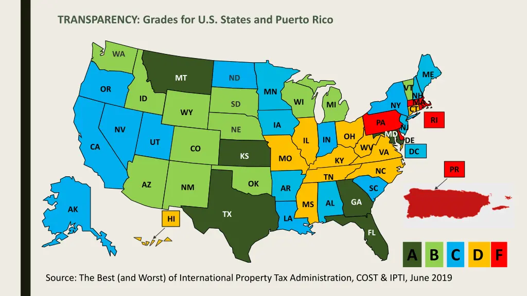 transparency grades for u s states and puerto rico
