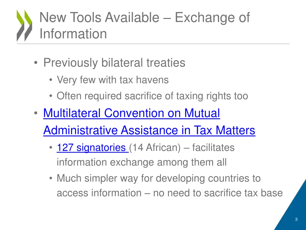 new tools available exchange of information
