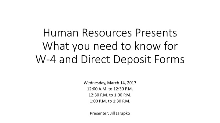 human resources presents what you need to know