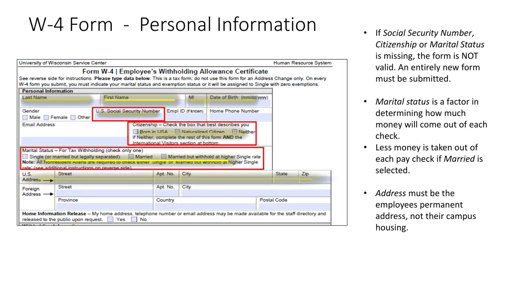 w 4 form personal information