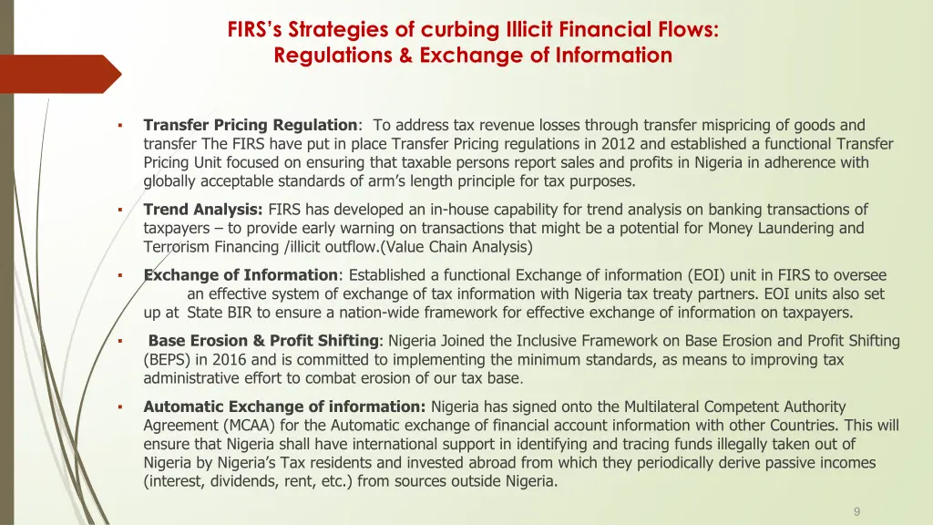 firs s strategies of curbing illicit financial 1