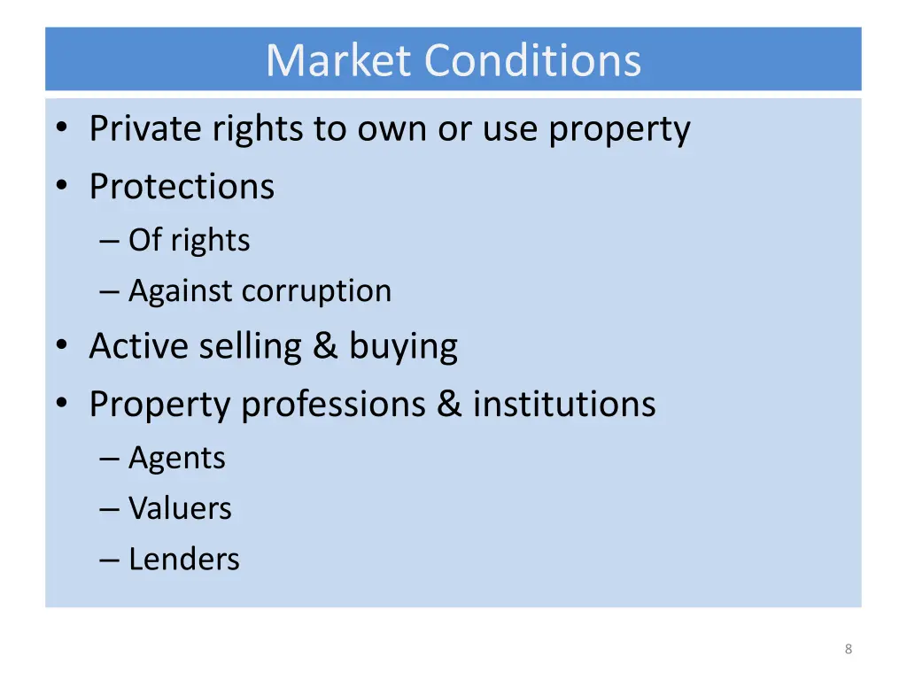 market conditions