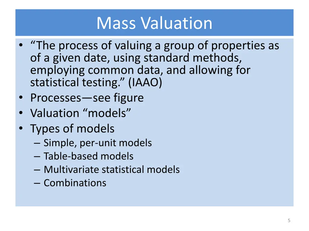 mass valuation