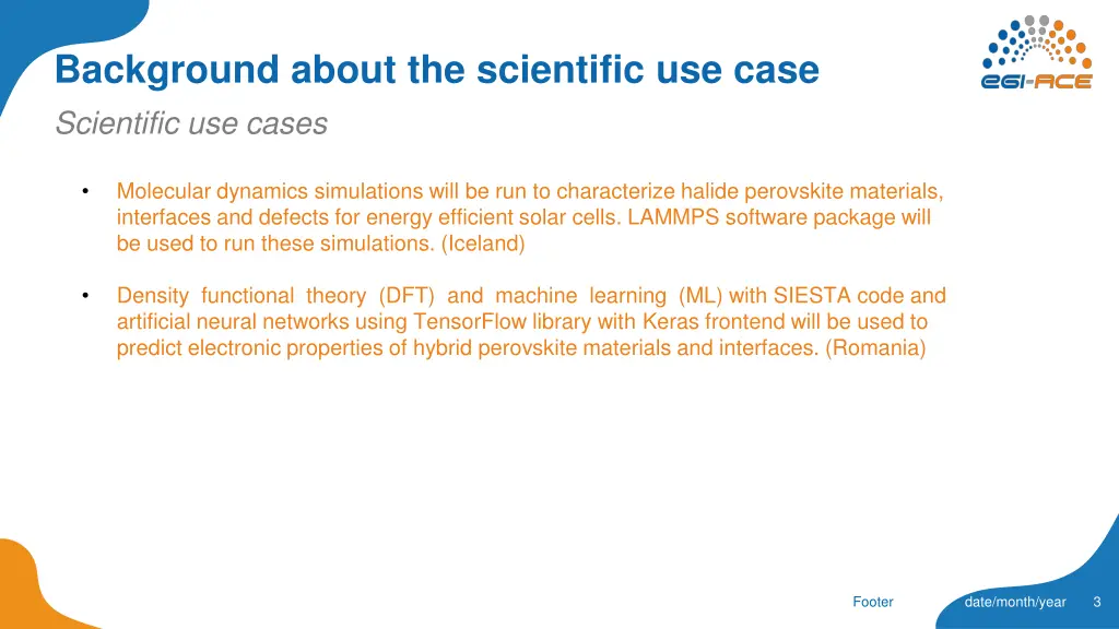 background about the scientific use case