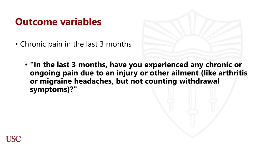 outcome variables