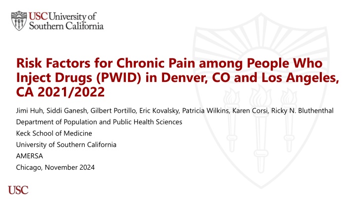 risk factors for chronic pain among people