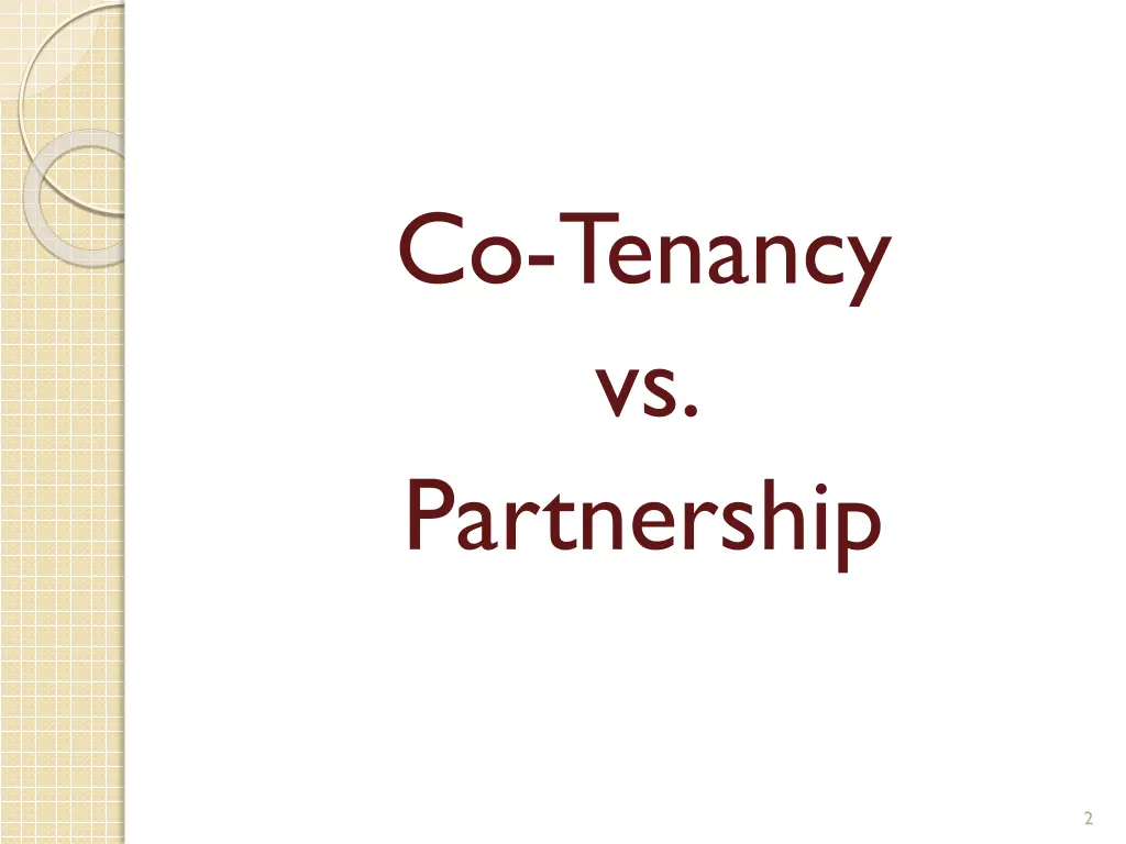 co tenancy vs partnership