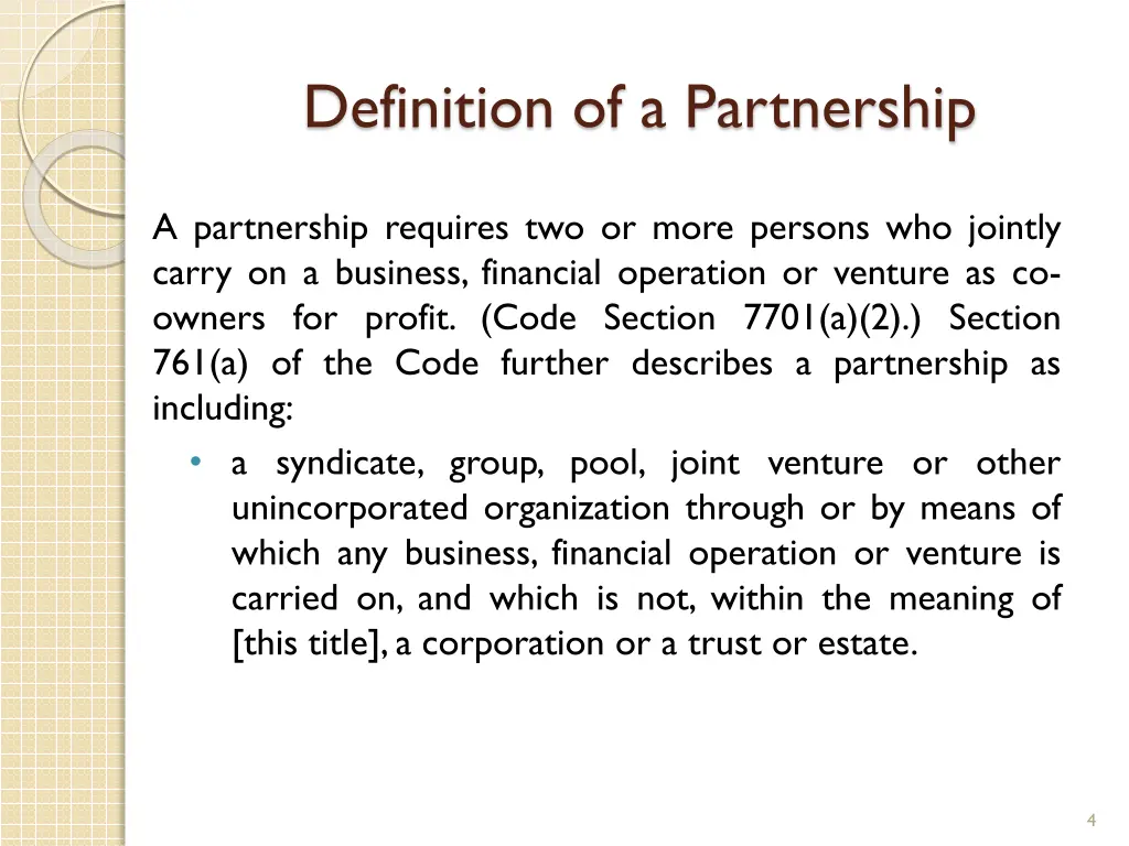 definition of a partnership