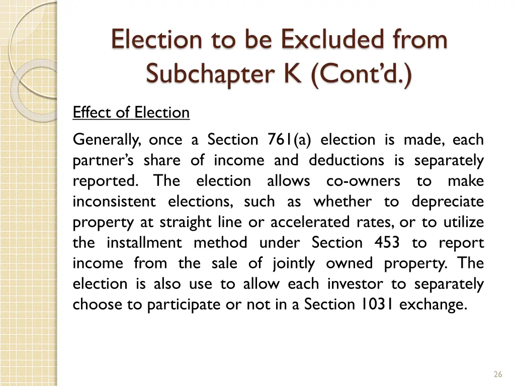 election to be excluded from subchapter k cont d 5
