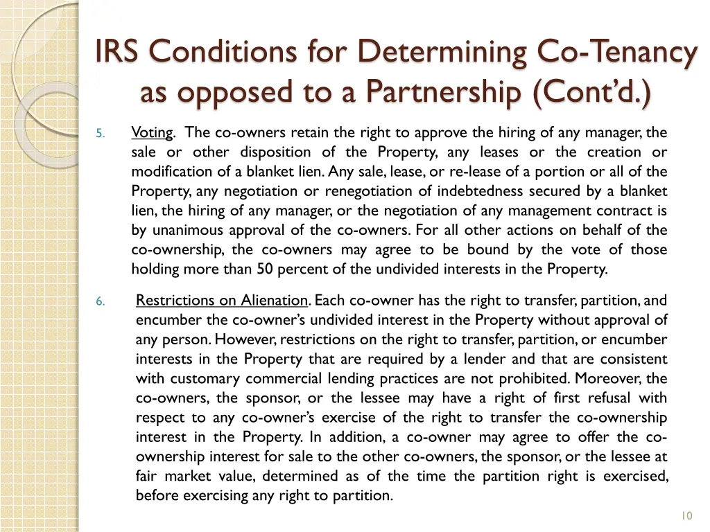 irs conditions for determining co tenancy 2