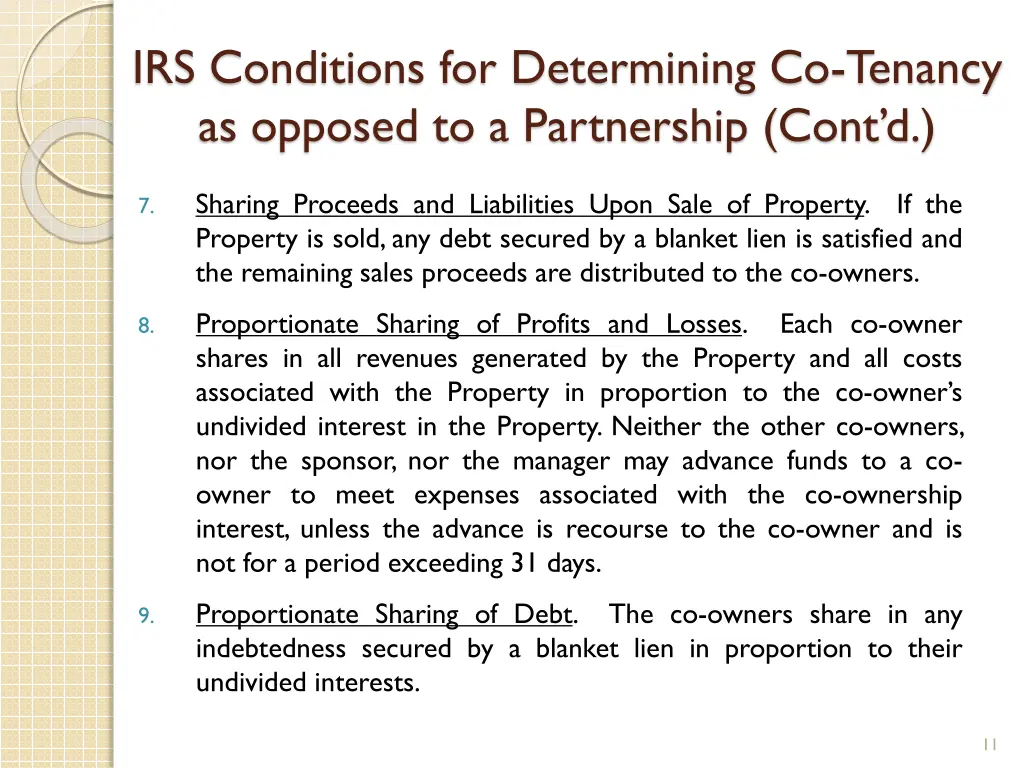 irs conditions for determining co tenancy 3