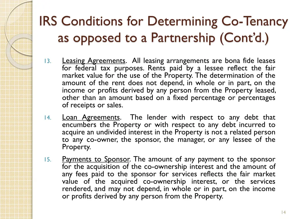 irs conditions for determining co tenancy 6