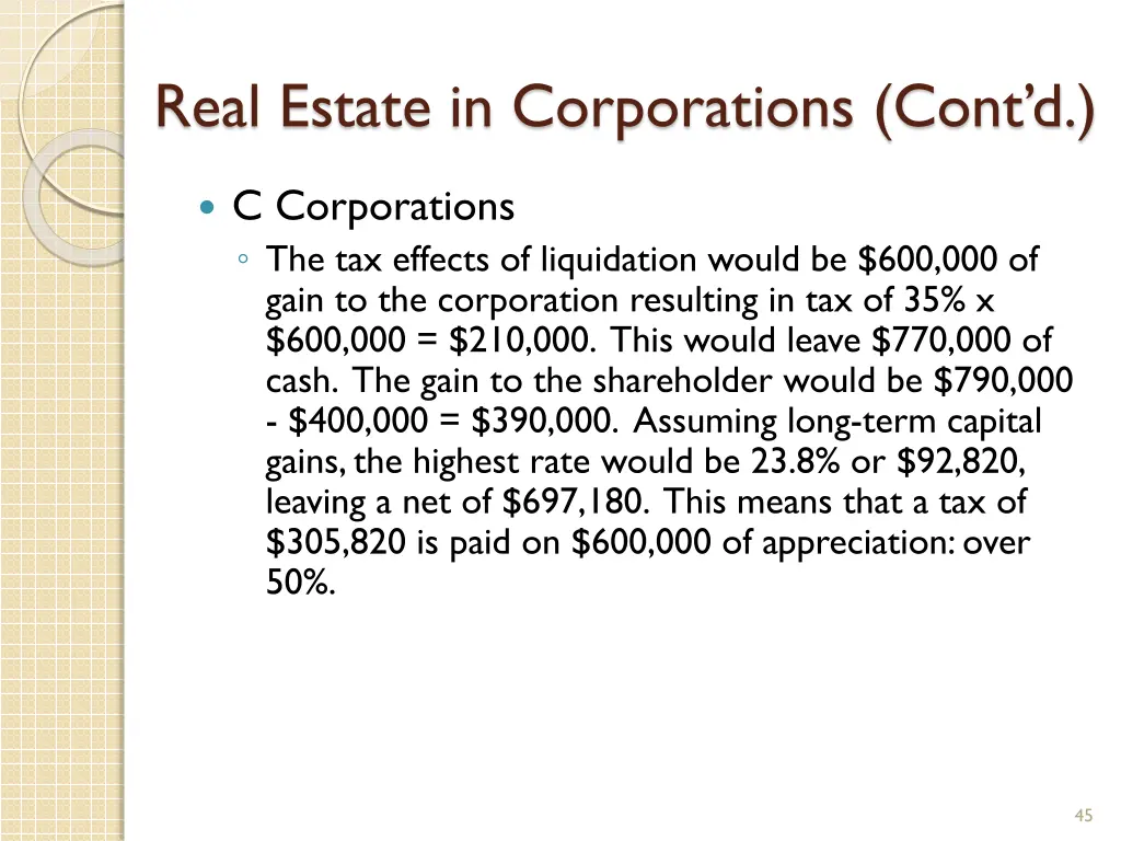 real estate in corporations cont d 1
