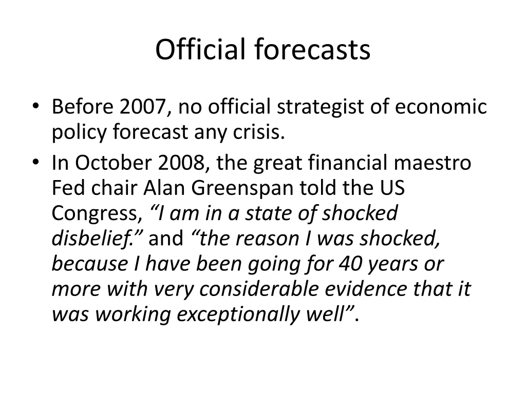 official forecasts