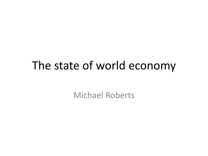 the state of world economy