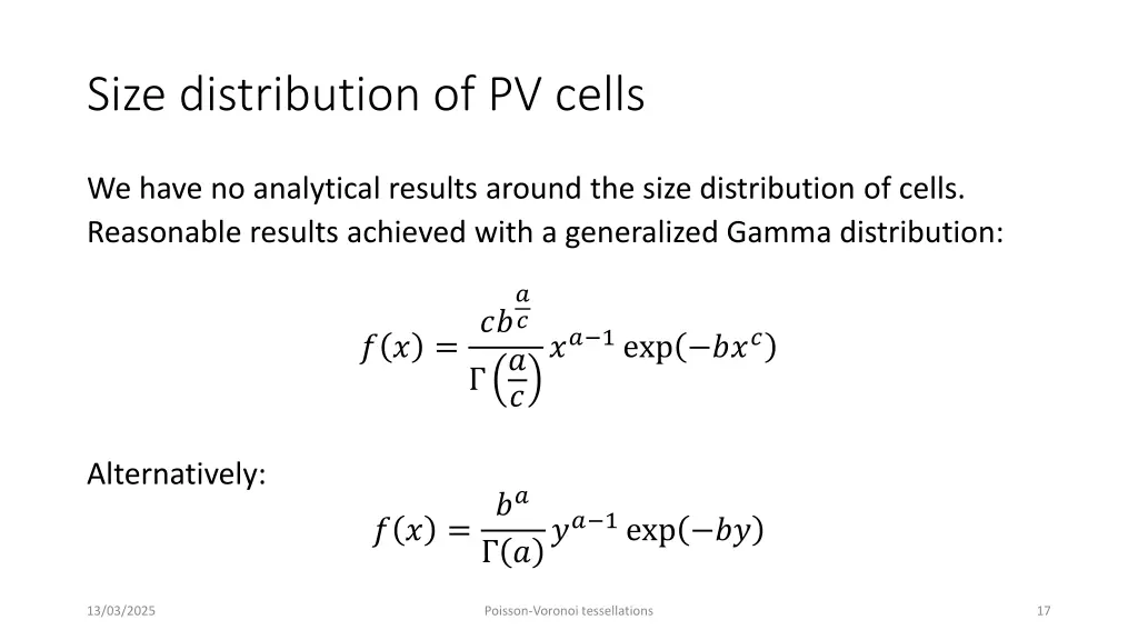 size distribution of pv cells