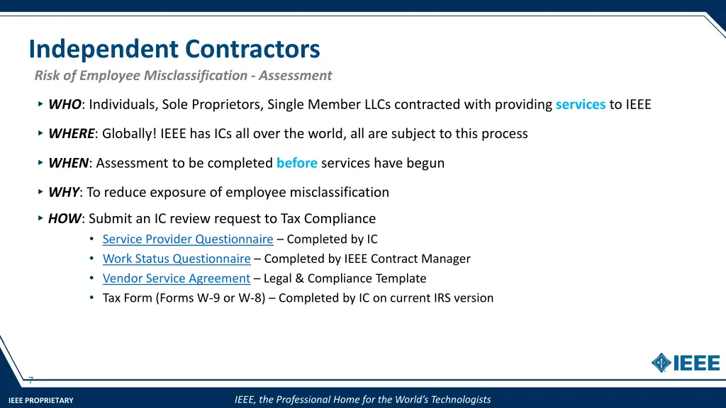 independent contractors risk of employee