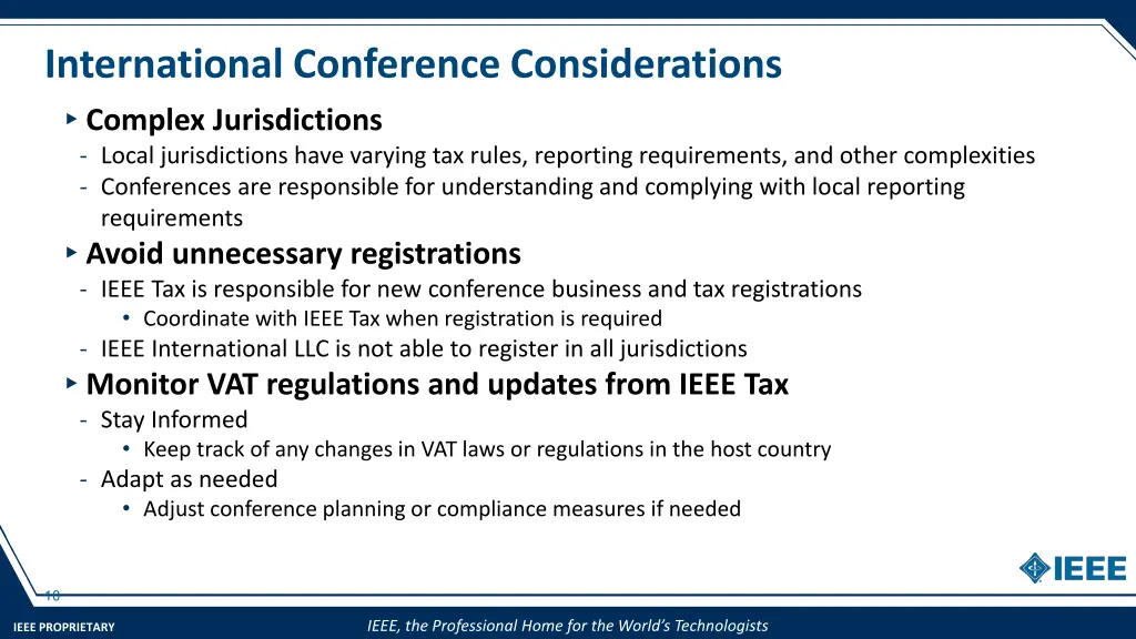 international conference considerations