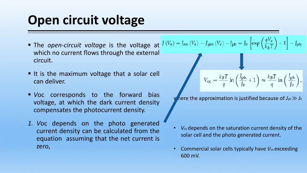 open circuit voltage