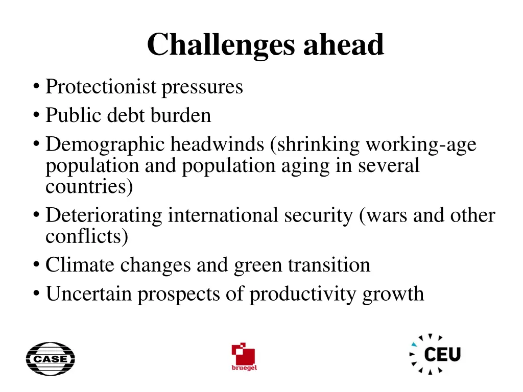 challenges ahead