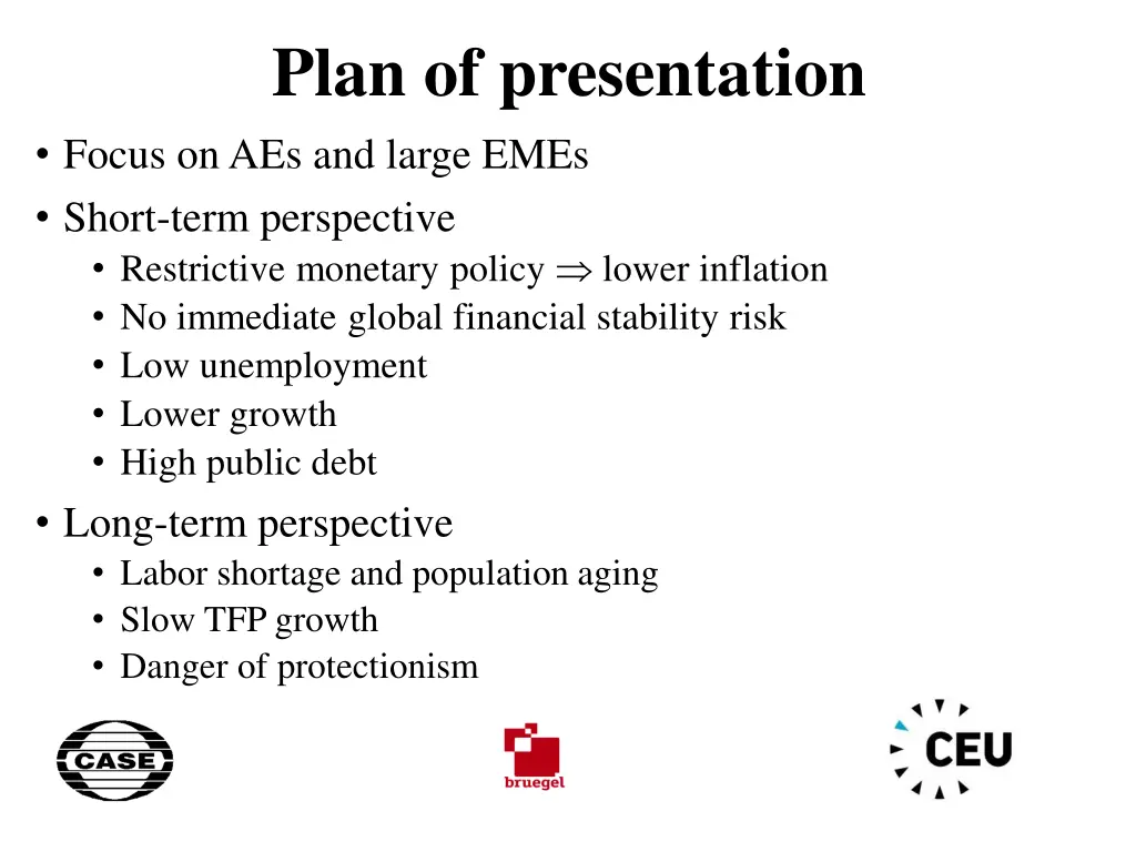 plan of presentation focus on aes and large emes