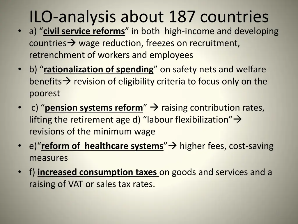 ilo analysis about 187 countries a civil service