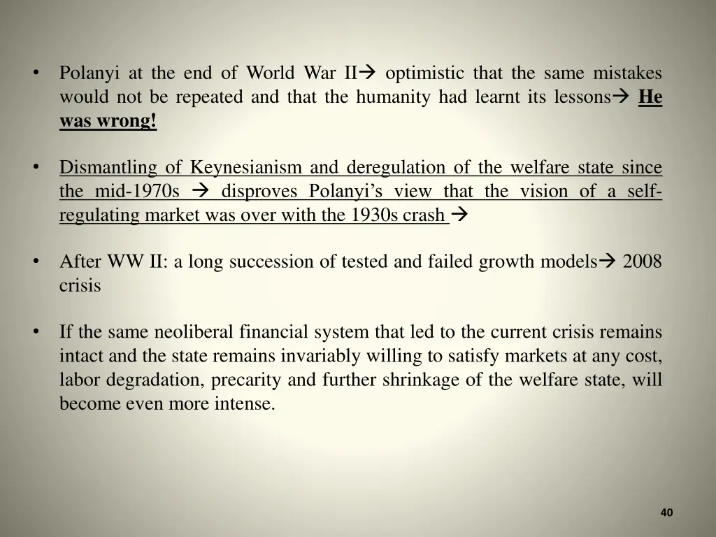 polanyi at the end of world war ii optimistic