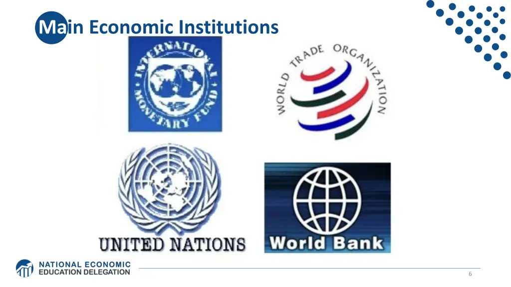 main economic institutions