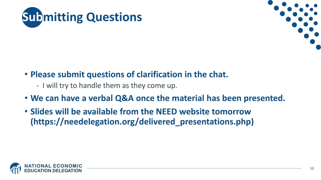 submitting questions