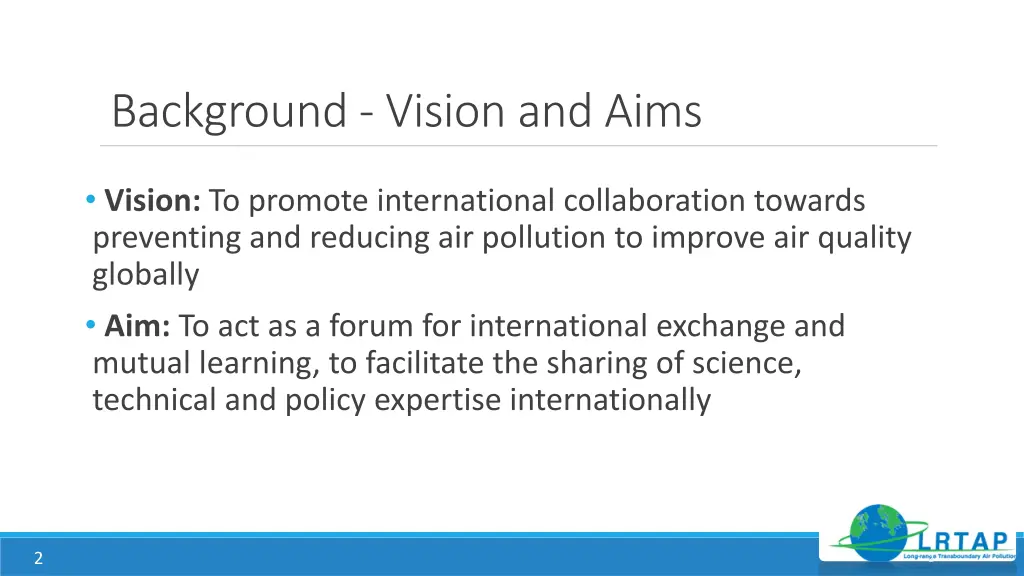 background vision and aims