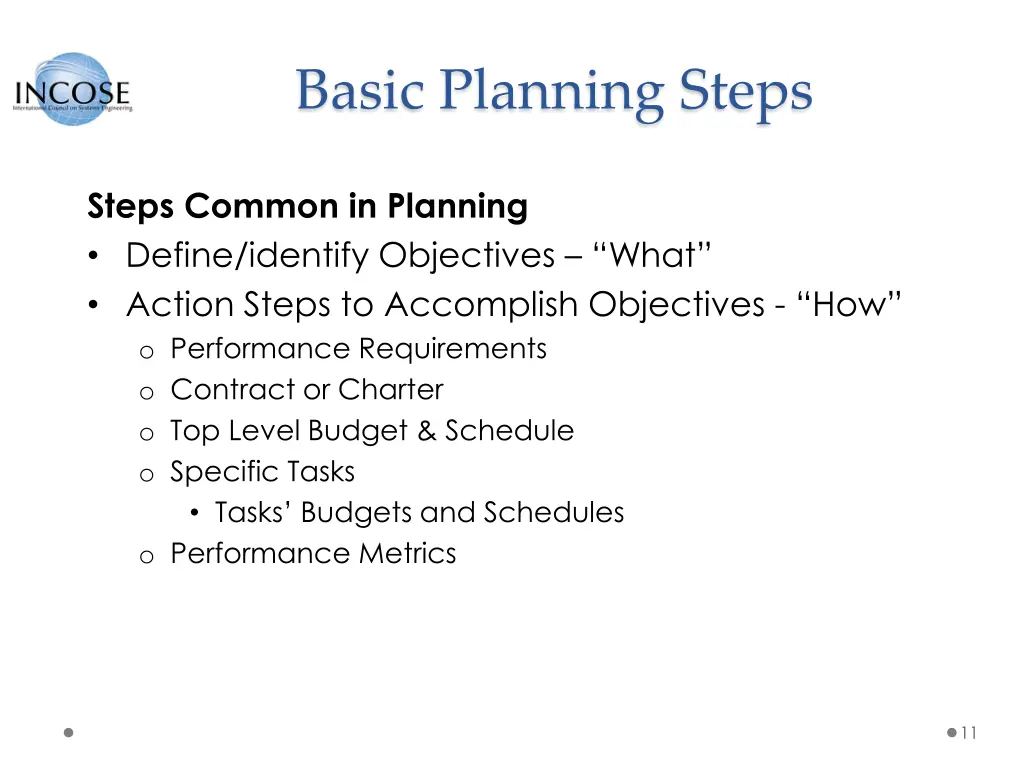 basic planning steps