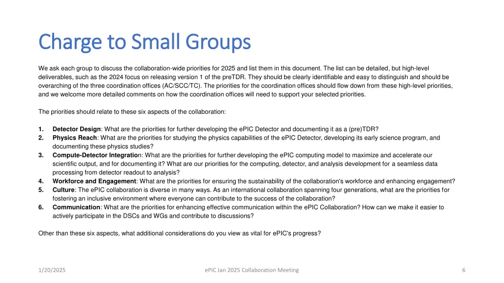 charge to small groups charge to small groups