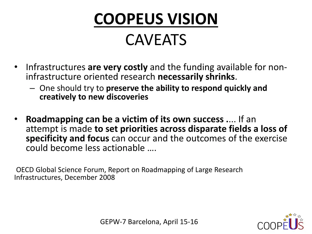 coopeus vision caveats