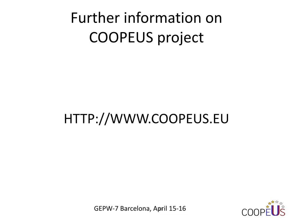 further information on coopeus project