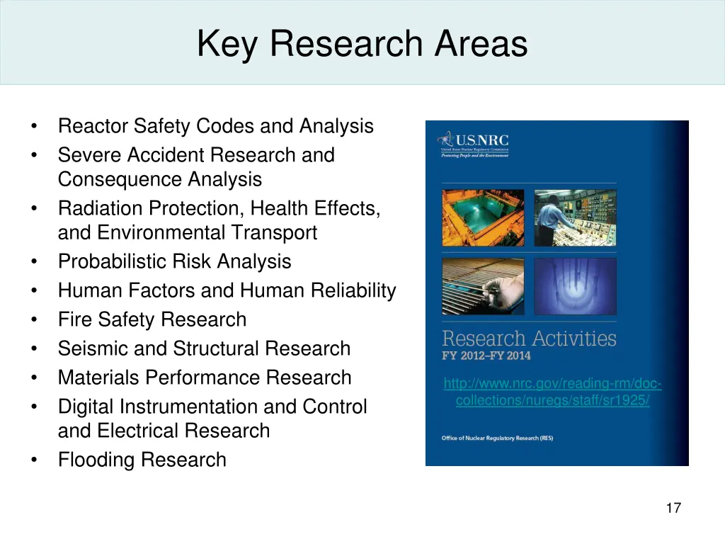key research areas