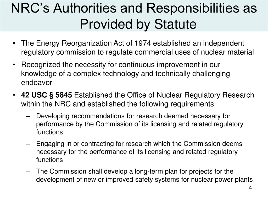 nrc s authorities and responsibilities