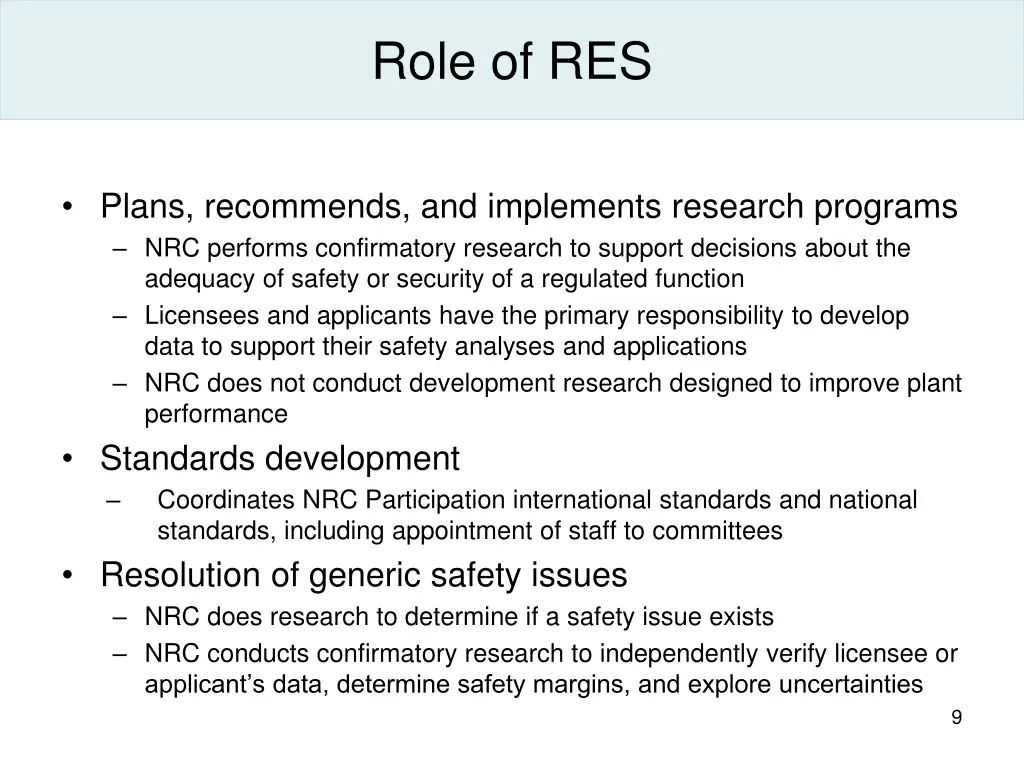 role of res