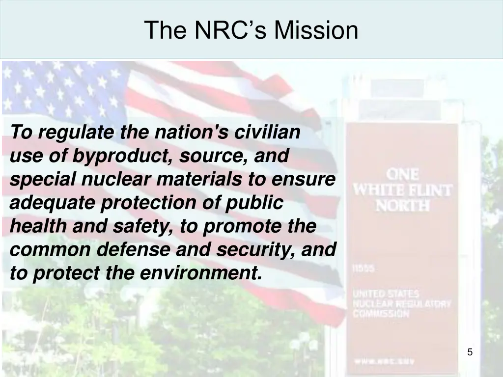 the nrc s mission