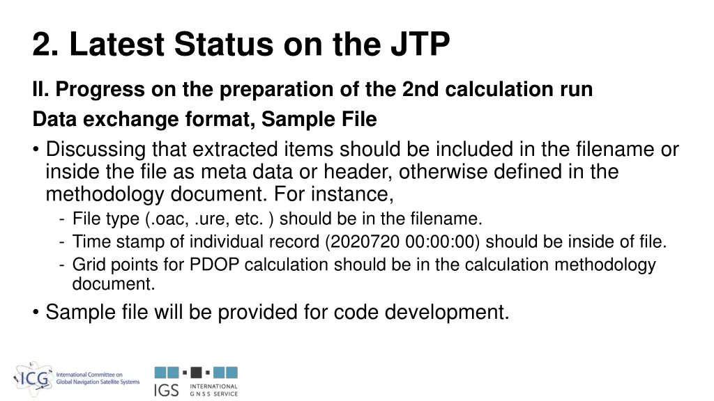 2 latest status on the jtp 3