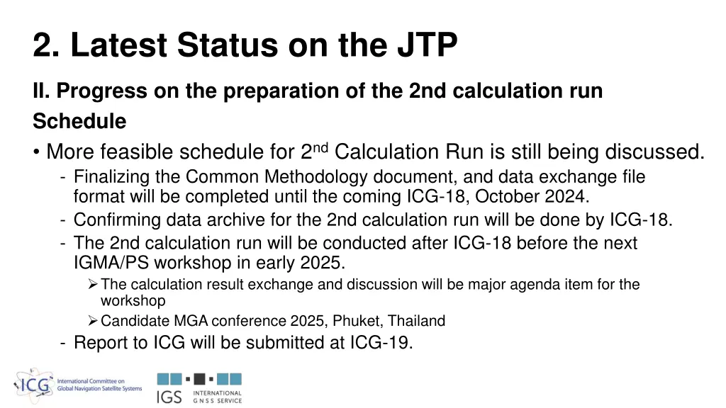 2 latest status on the jtp 4