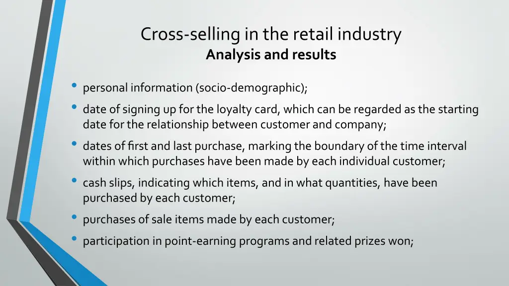 cross selling in the retail industry analysis