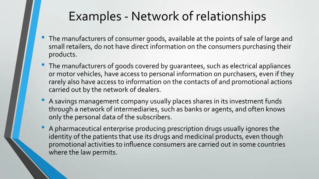 examples network of relationships