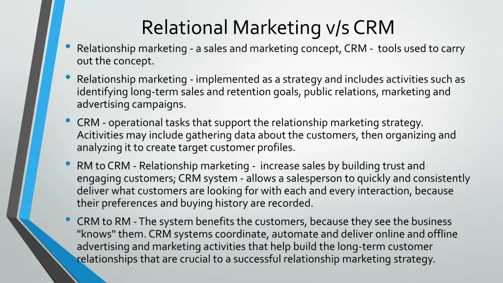 relational marketing v s crm relationship