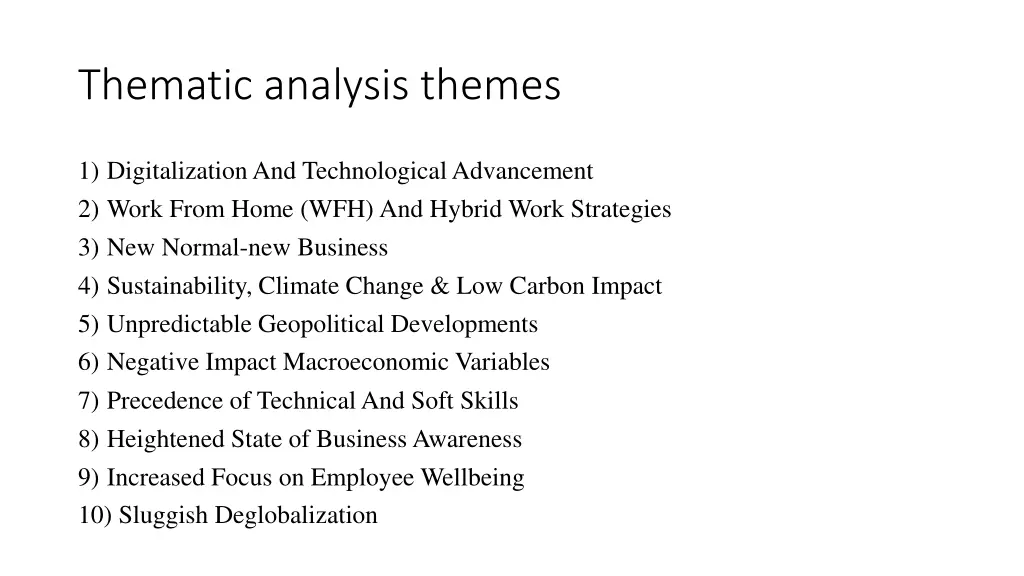 thematic analysis themes