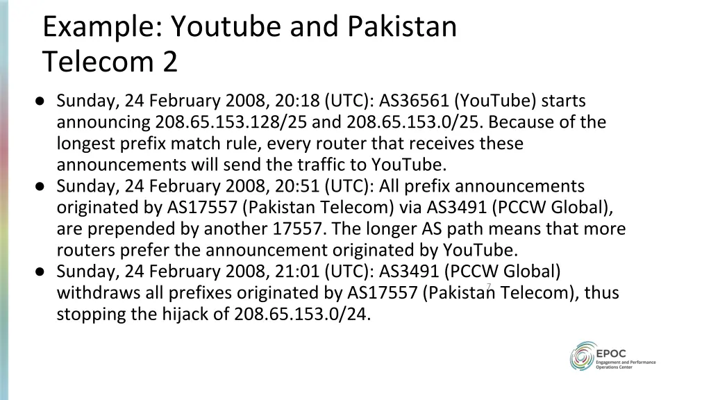 example youtube and pakistan telecom 2 sunday