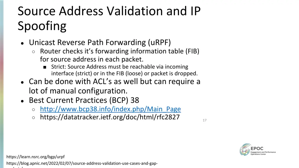 source address validation and ip spoofing