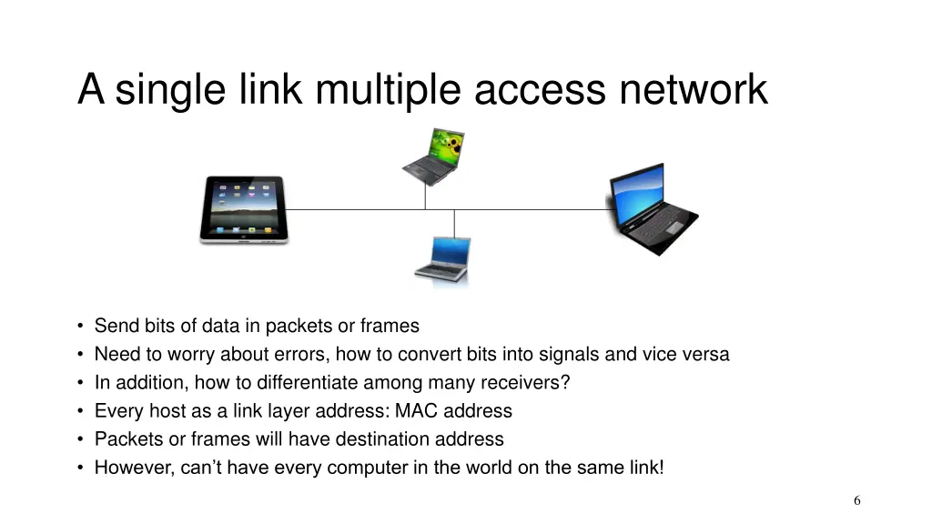 a single link multiple access network