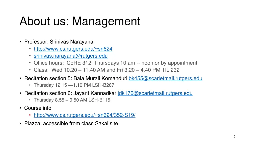 about us management