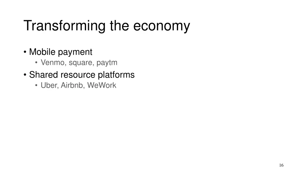 transforming the economy